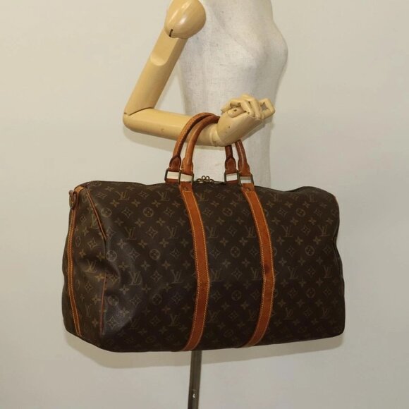LOUIS VUITTON Monogram Keepall Bandouliere 50 Boston Bag M41416 LV Auth KD297 - Picture 3 of 16